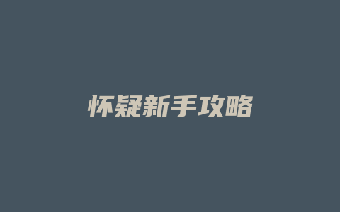 怀疑新手攻略