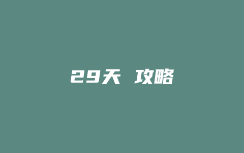 29天 攻略