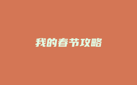 我的春节攻略