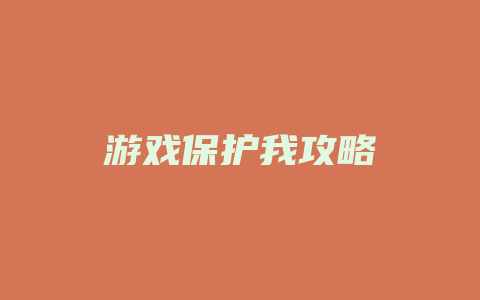 游戏保护我攻略