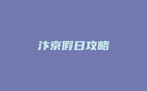 汴京假日攻略